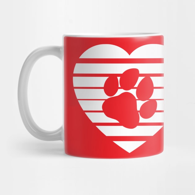 Dog Paw Heart Valentine - White by skauff